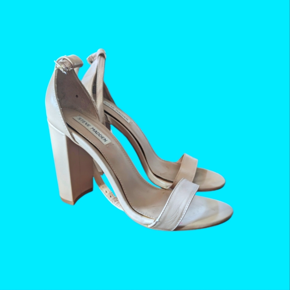 Steve Madden Chunky Heels 9.5M Cream
